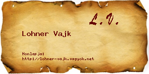 Lohner Vajk névjegykártya